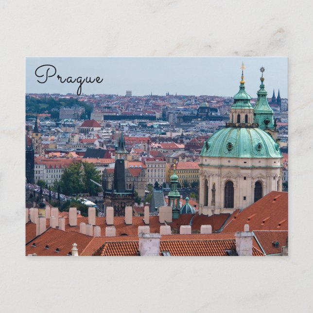 St. Nicolas church and roofs of Prague Postcard (Front)