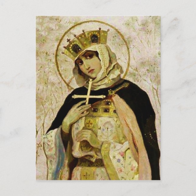 “St Olga” by Mikhail Nesterov Postcard (Front)