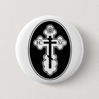 St Olga Orthodox Cross button