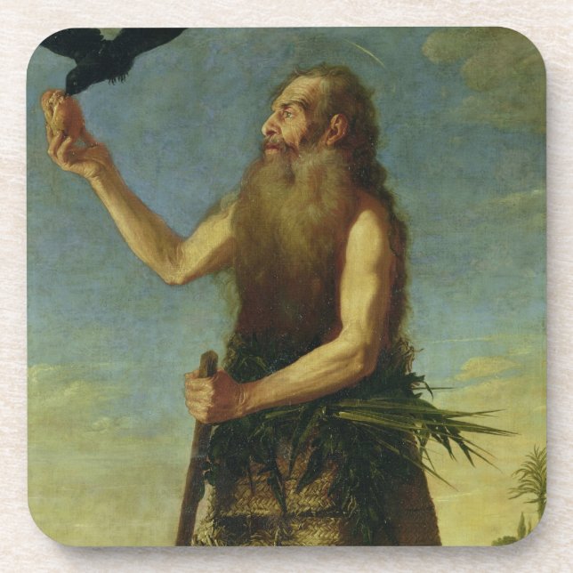 St. Onuphrius (oil on canvas) Coaster (Front)