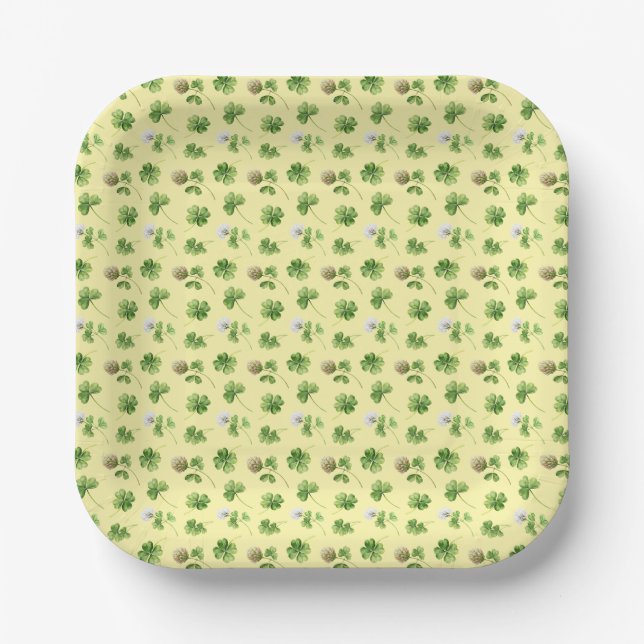 St Paddy Clover Paper Plate (Front)