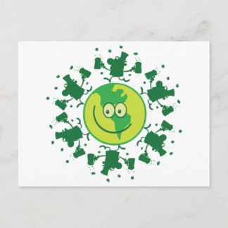 St. Paddy's Day Beer Toast with Leprechauns Postcard