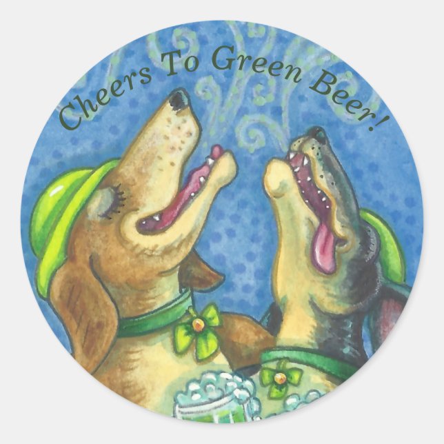 St. Paddy's Day IRISH HOUNDS DOG STICKER Sheet (Front)