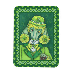 ST. PADDY'S IRISH GREEN FRENCH POODLE, LUCKY DOG MAGNET