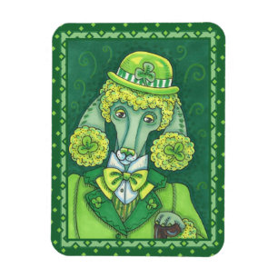 ST. PADDY'S IRISH GREEN FRENCH POODLE, LUCKY DOG MAGNET