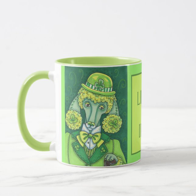 ST. PADDY'S IRISH GREEN FRENCH POODLE, LUCKY DOG MUG (Left)