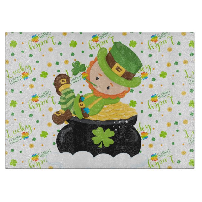 St Paddy's Leprechaun Cutting Board (Front)