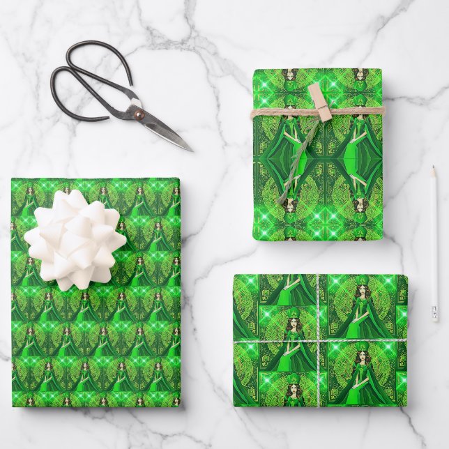 St Paddy's Queen Wrapping Paper Sheet (Front)