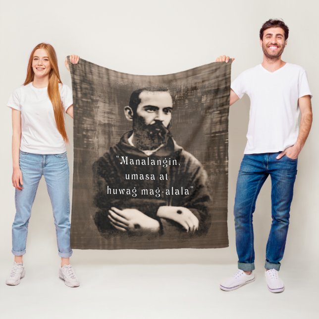 St Padre Pio Catholic Saint Philippine quote  Fleece Blanket (In Situ)