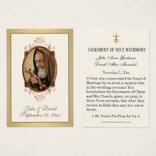 St. Padre Pio Gold Wedding Favour Holy