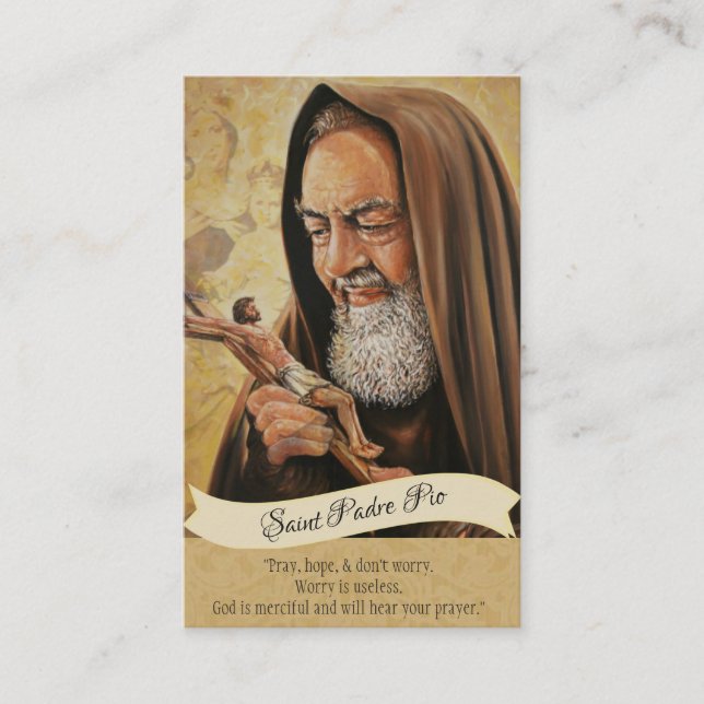 St. Padre Pio Lady Mount Carmel Prayer Holy Card (Front)