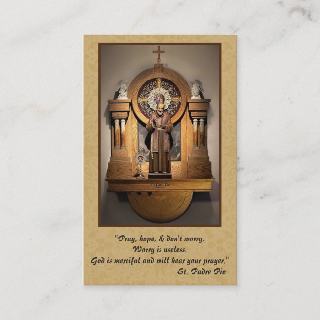 St. Padre Pio Lady Mount Carmel Prayer Holy Card (Front)