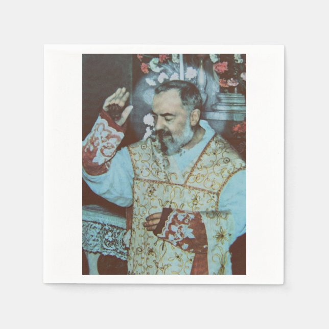 St. Padre Pio of Pietrelcina The Seraphic Priest Napkin (Front)