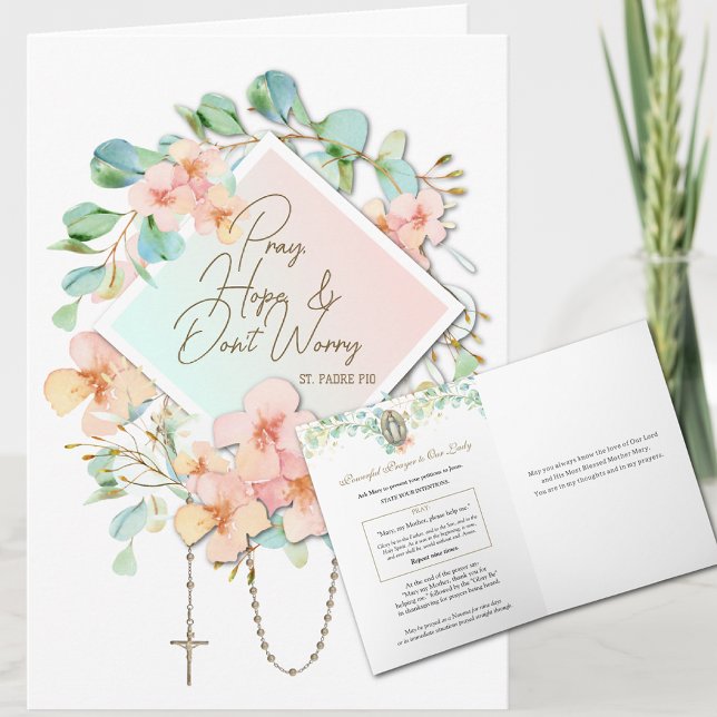 St. Padre Pio Prayer to Virgin Mary Floral Card (Creator Uploaded)