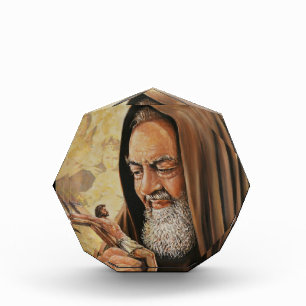 St. Padre Pio Priest Crucifix Jesus Photo Block