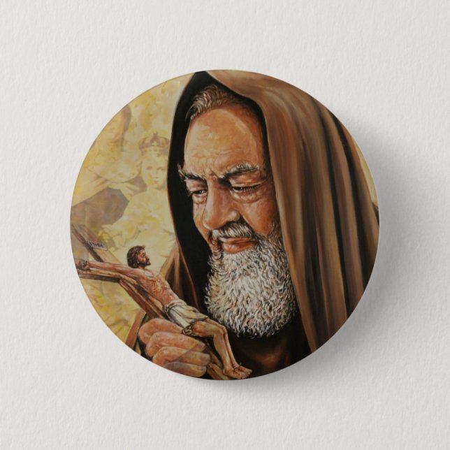 St. Padre Pio Priest Stigmatist 6 Cm Round Badge (Front)