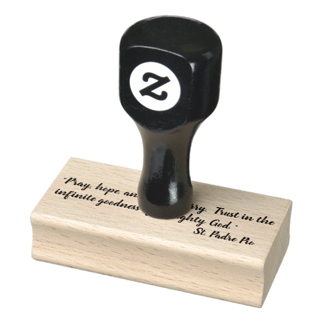 St. Padre Pio Quote about Worry Rubber Stamp (Stamp)