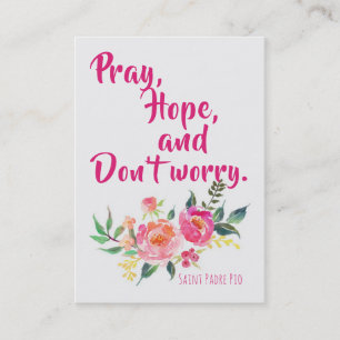 St. Padre Pio Quote with Flowers Holy Card