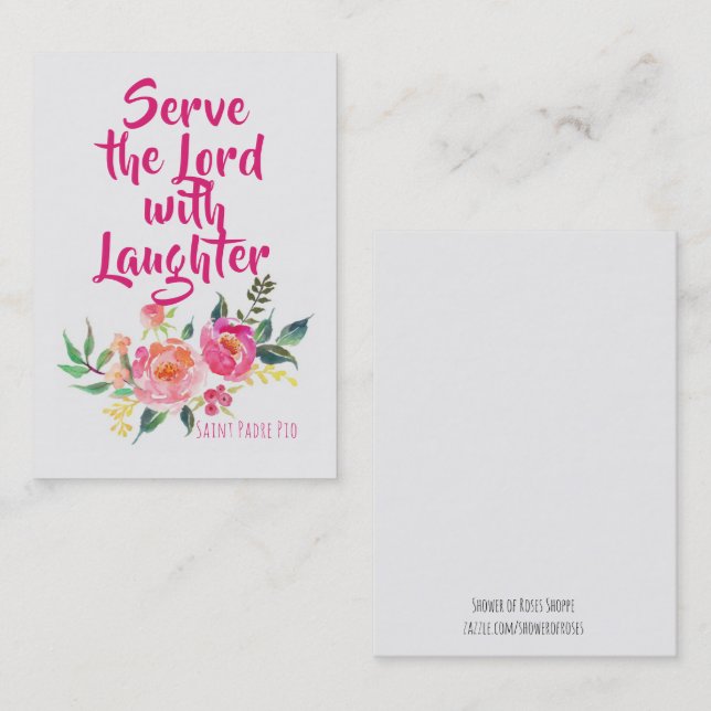 St. Padre Pio Quote with Flowers Holy Card (Front/Back)