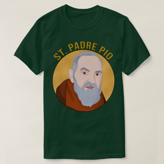 St Padre Pio T-Shirt (Design Front)