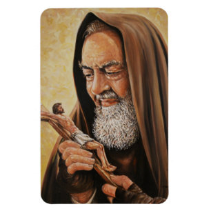 St. Padre Pio with Crucifix Refrigerator/Car Magnet