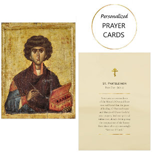St. Panteleimon Orthodox Christian Prayer Card