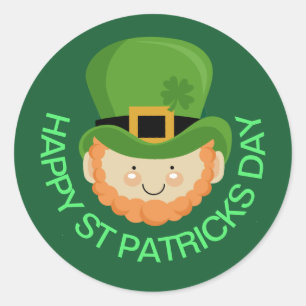 St Pat ck"s Day leprechaun Classic Round Sticker