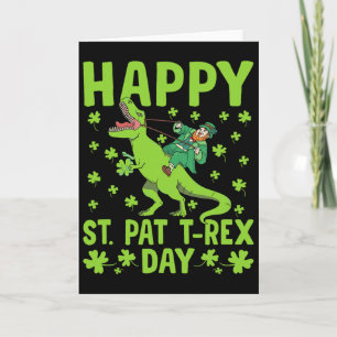 St Pat Trex Day Dinosaur Saint Patricks Day St Pat Card