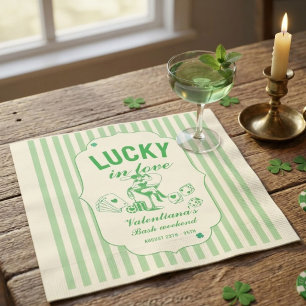 St patrcik lucky bachelorette in love party napkin