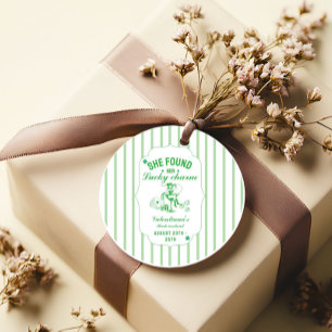 St patrcik she found her lucky charm bachelorette favour tags