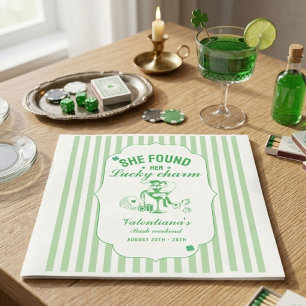 St patrcik she found her lucky charm  bachelorette napkin