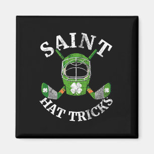 St. Patrick#39;s Day Saint Hat Tricks Hockey Shamr Magnet