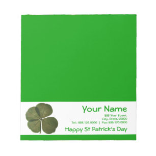 St Patrick 4 Leaf Clover Get Lucky Corporate Notep Notepad