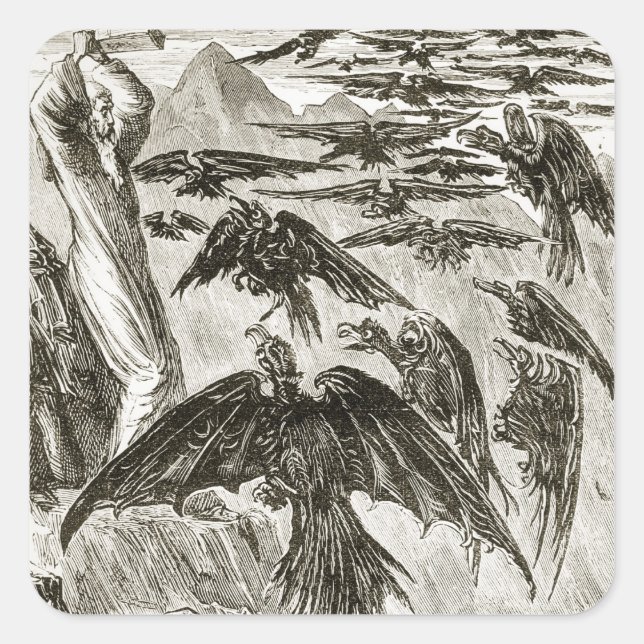 St. Patrick and the demon birds, from 'The Trias T Square Sticker (Front)