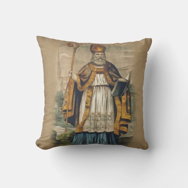 St. Patrick Bishop of Ireland Catholic Cushion (Front)