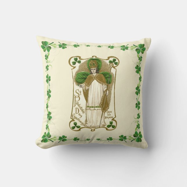 St. Patrick Bishop of Ireland Catholic Prayer Cushion (Front)