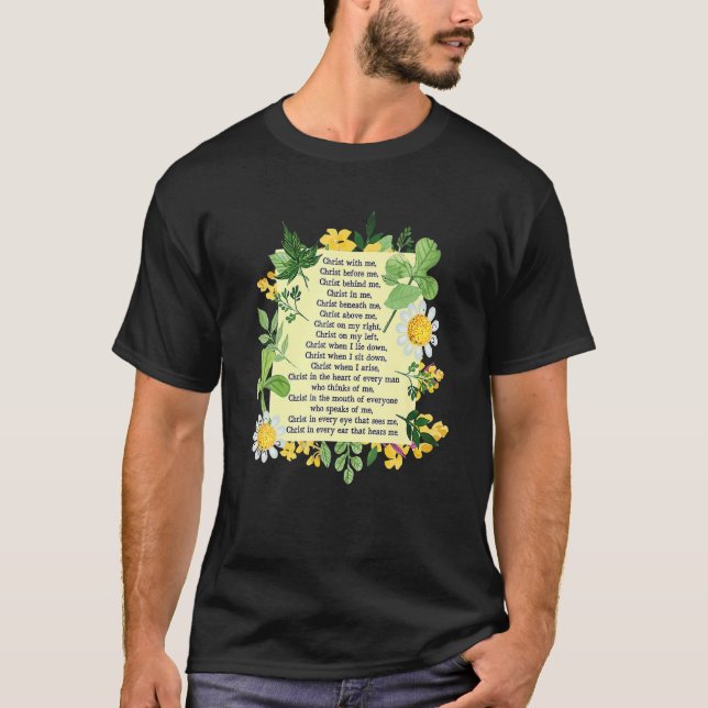 St Patrick Breastplate Prayer Patrick's Day Cathol T-Shirt (Front)