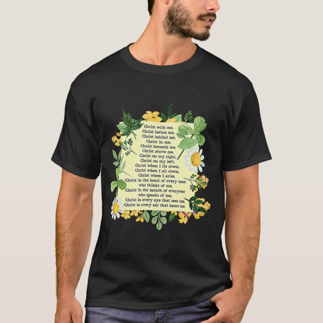 St Patrick Breastplate Prayer Patrick's Day Cathol T-Shirt (Front)