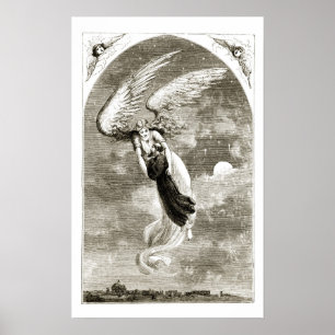 St. Patrick carried to Rome by the angel, from 'Th Poster
