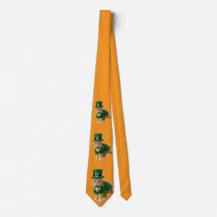 St Patrick Cat Orange  Tie