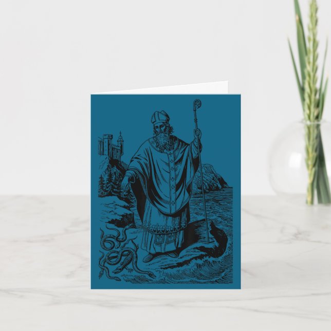 St patrick catholic saint patricks day snakes card (Front)