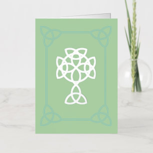 St. Patrick Celtic Cross & Quote   Folded Foil Holiday Card