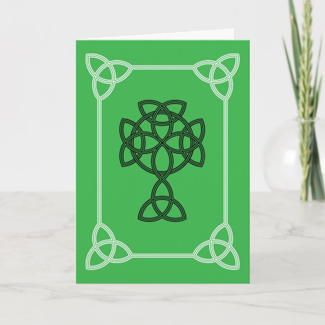St. Patrick Celtic Cross & Quote Folded Holiday Card (Front)
