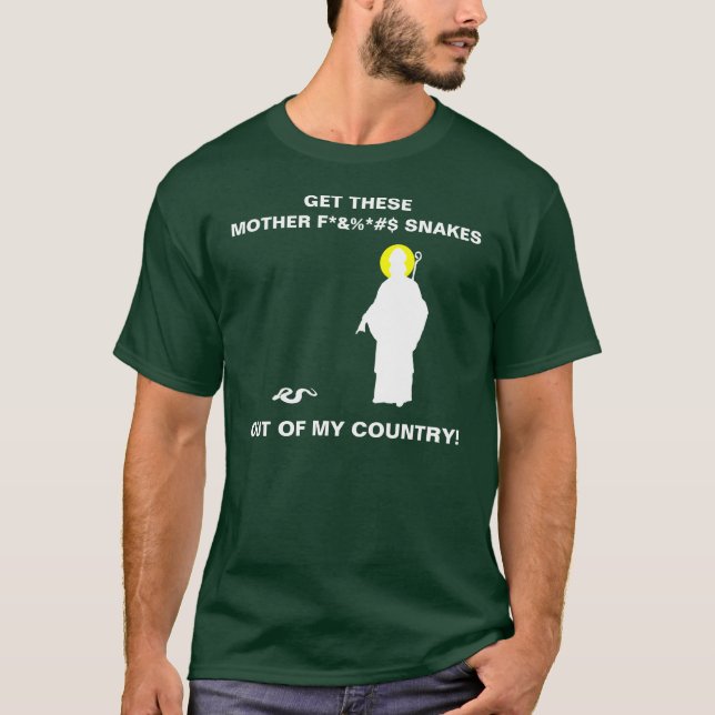 St Patrick Chasin' Snakes from Ireland T-Shirt (Front)