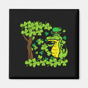 St Patrick Day Alligator Shamrock Saint Pattys Men Magnet