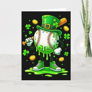 St Patrick Day Baseball Drip Ice Cream Baseball Card