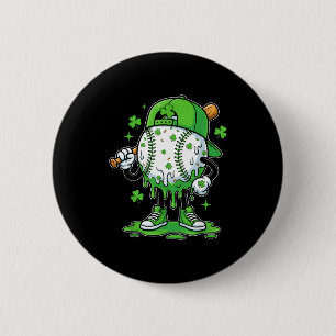 St Patrick Day Baseball Drip Ice Cream Baseball Ho 6 Cm Round Badge