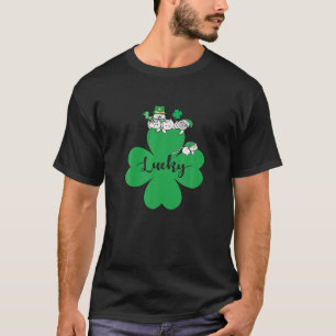 St Patrick Day Cat Lucky Shamrock Green Colour Fun T-Shirt
