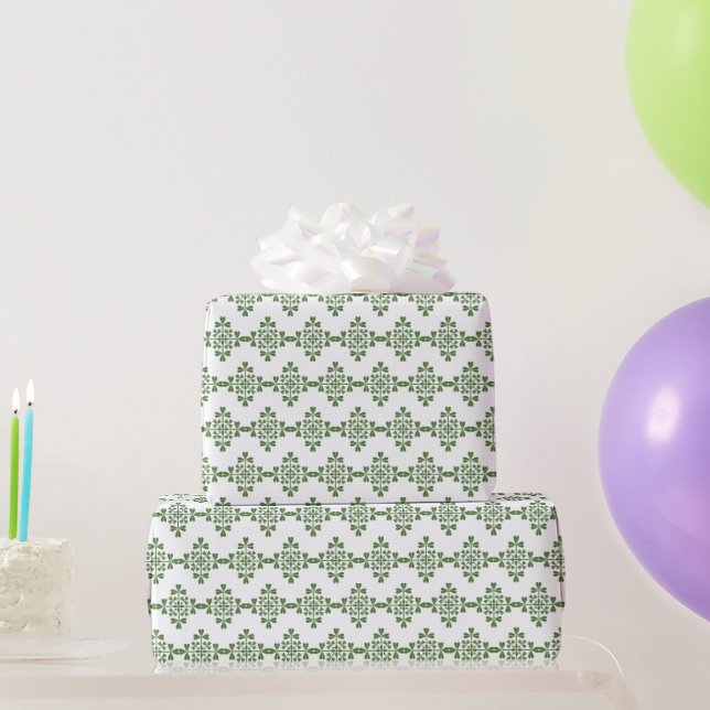 St. Patrick Day Clovers  Shamrocks Irish Green Wrapping Paper (Party Gifts)