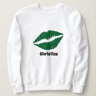 St patrick day cute green irish lips kissing sweat sweatshirt